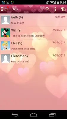 Handcent SMS Skin(Valentine android App screenshot 7